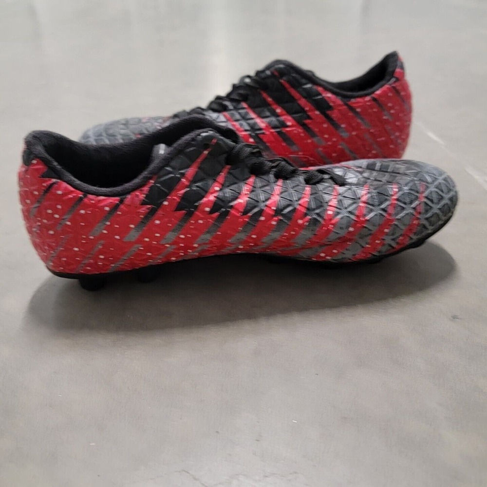Vizari Bolt FG Soccer Shoesfor Kids, Black/Red/Silver, 3Y